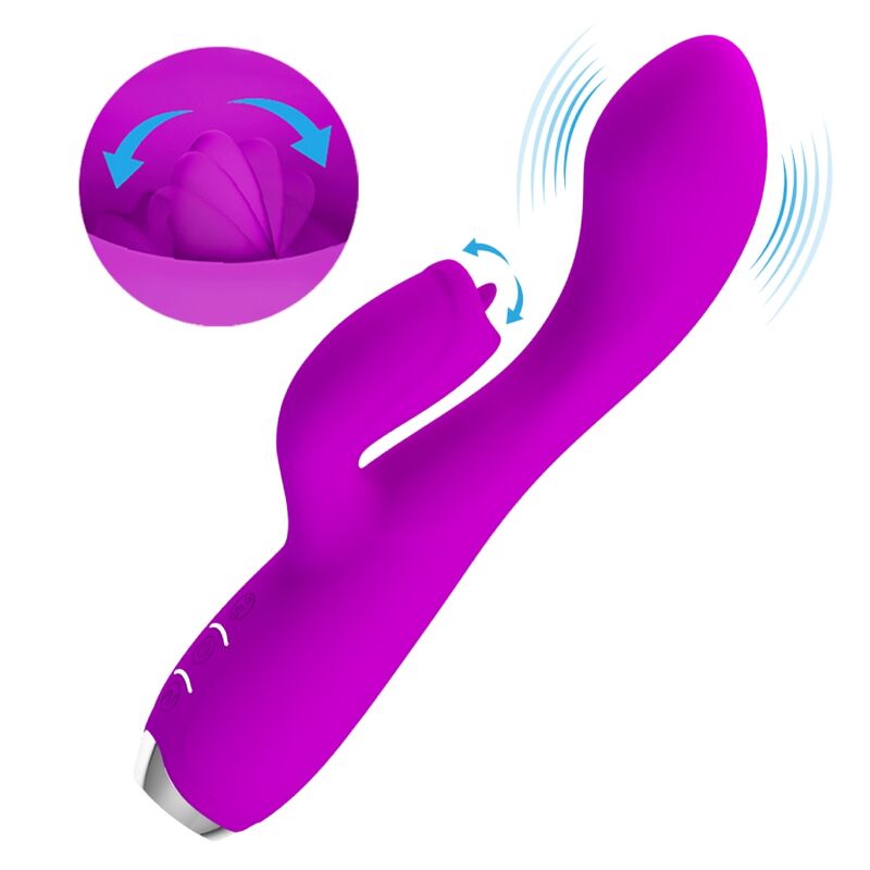 Pretty love - vibratore ricaricabile gloria rabbit-viola impermeabile-5