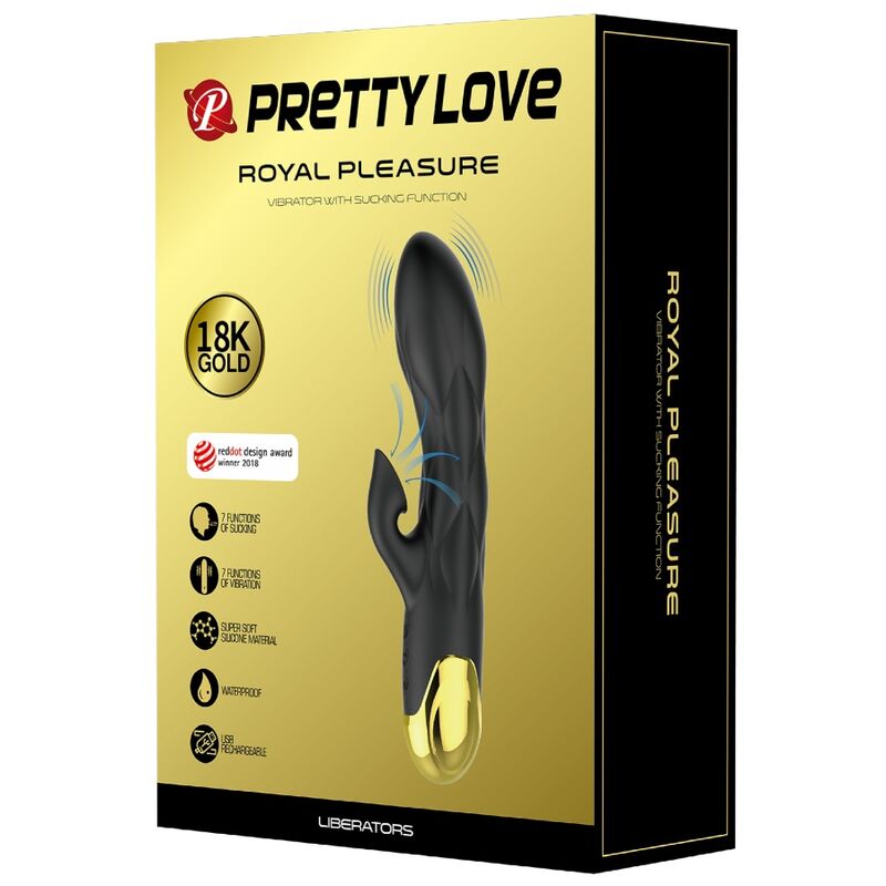 Pretty love - vibratore di lusso nero ricaricabile placcato in oro-6