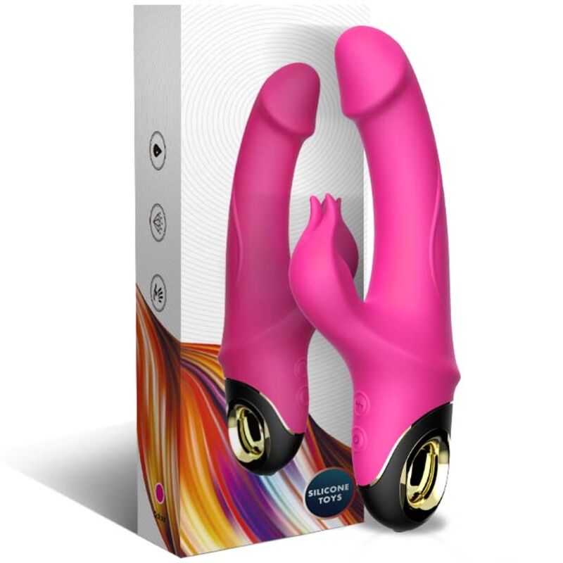 Armony - meteror dildo vibratore rabbit rotator fucsia-4
