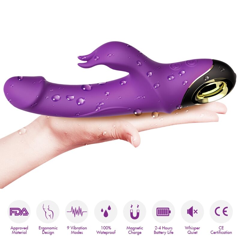 Armony - vibratore dildo meteror rabbit rotator viola-2