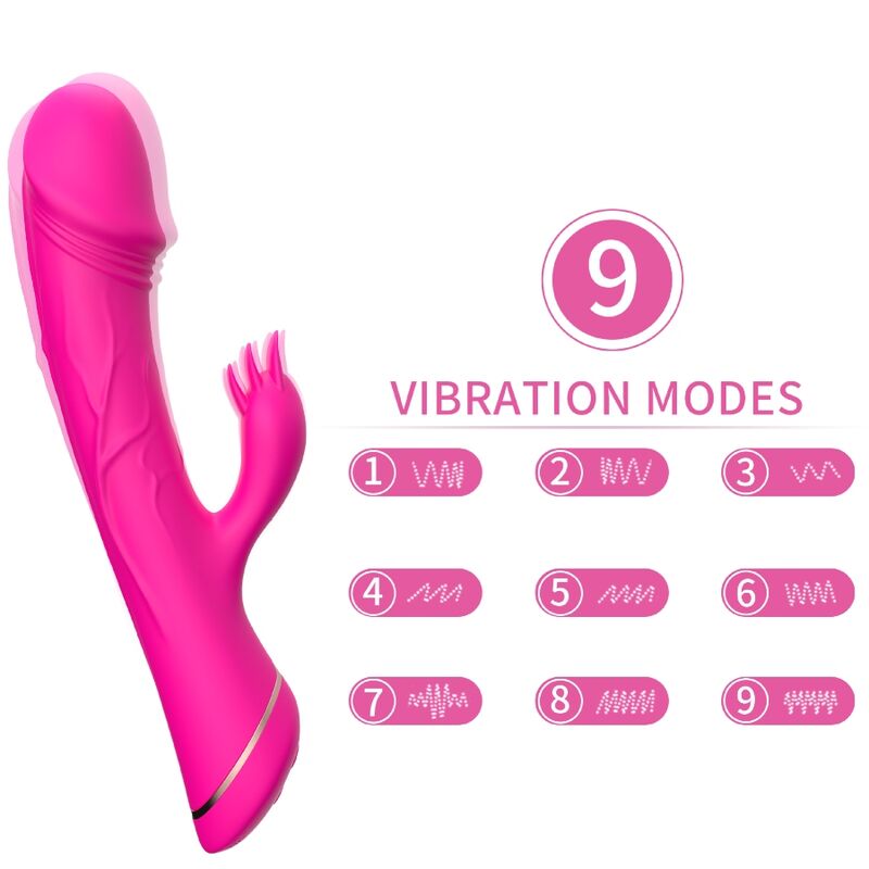 Armony - dildo vibratore coniglio in silicone fucsia