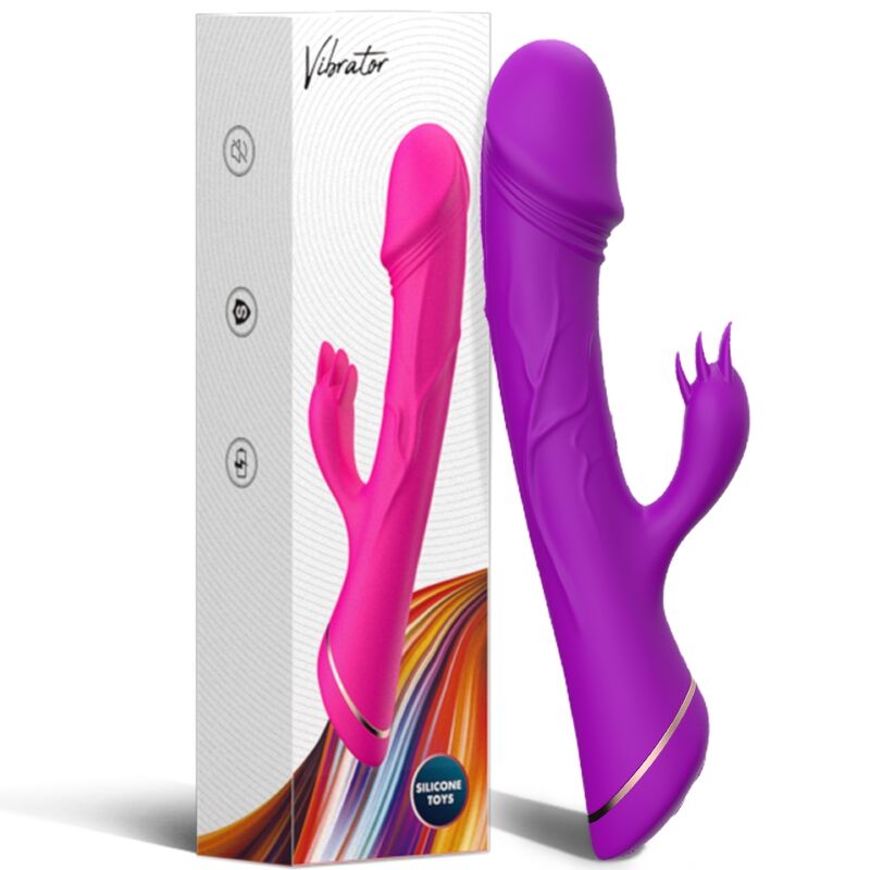 Armony - vibratore dildo coniglio in silicone viola-5