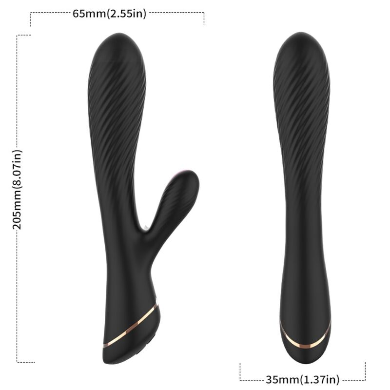 Armony - vibratore rabbit in silicone nero-2