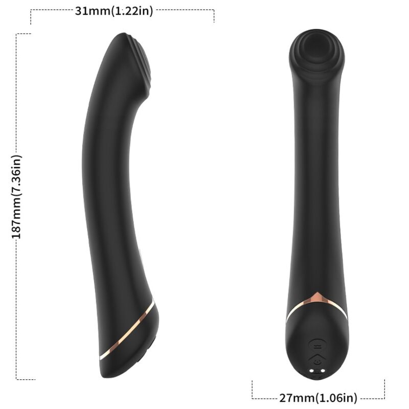 Armony - vibratore falt testa in silicone nero-2