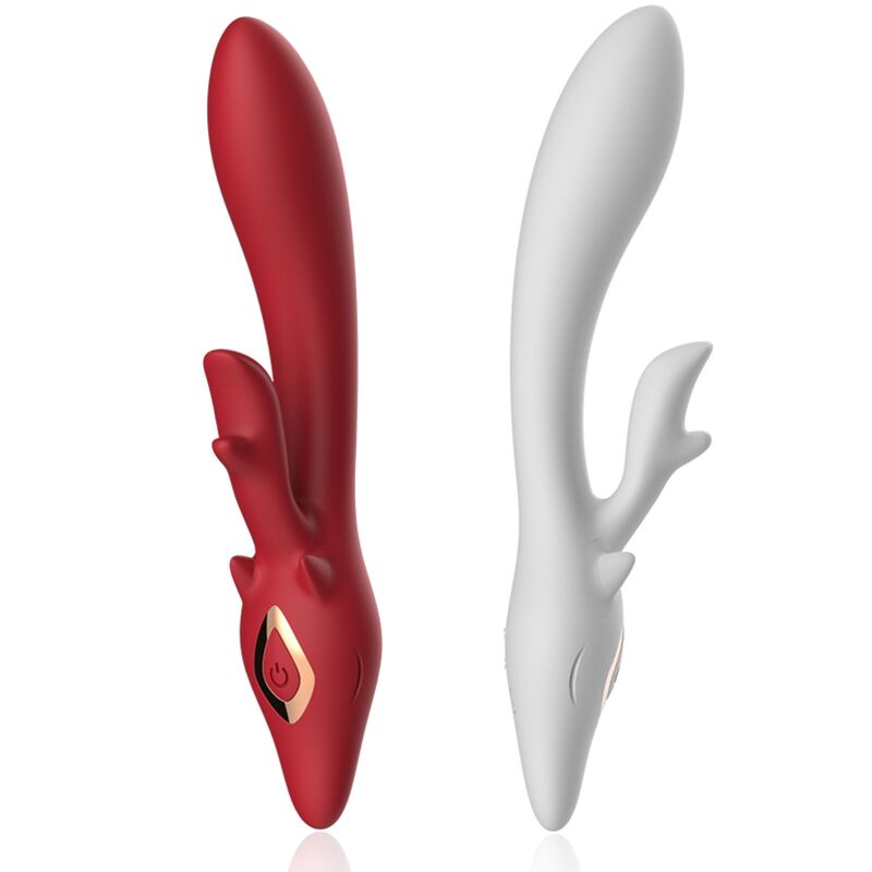 Armony - vibratore elk rabbit curvo rosso-3