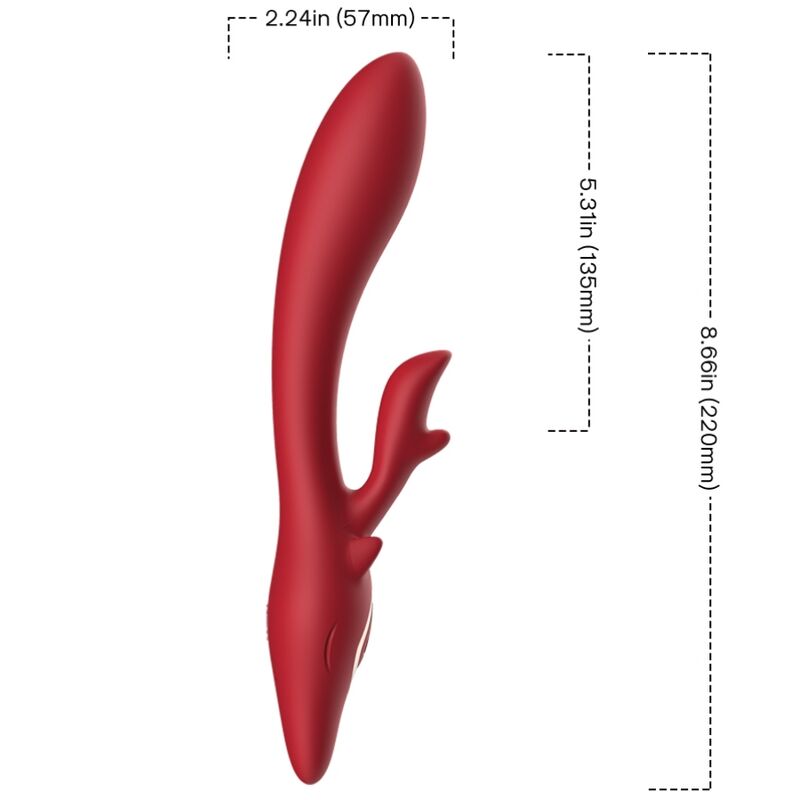 Armony - vibratore elk rabbit curvo rosso-1