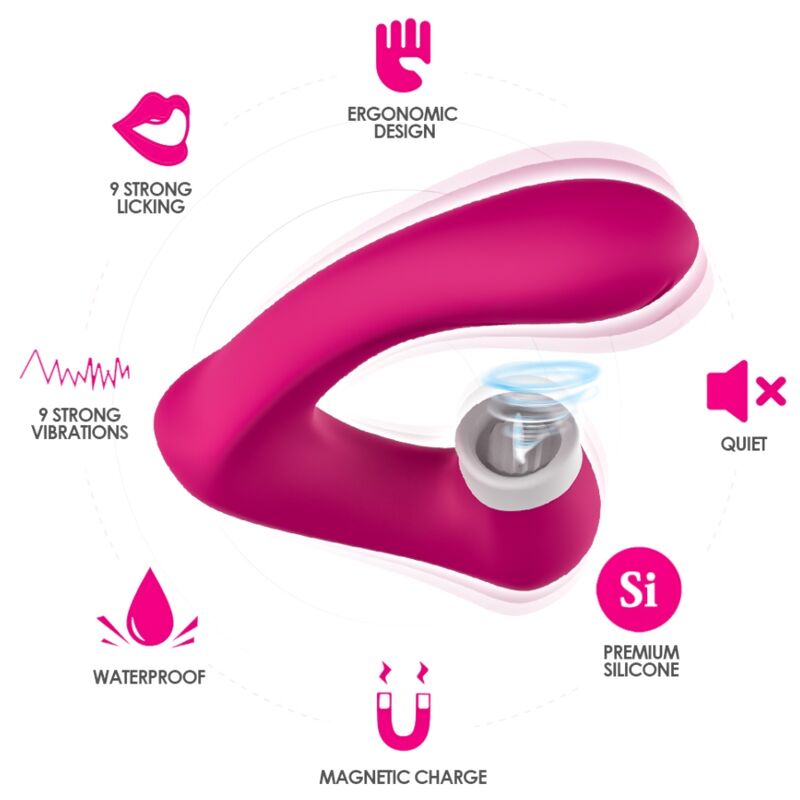 Armony - secretkiss leccare il clitorite vibrante e il vibratore curvo fucsia-1