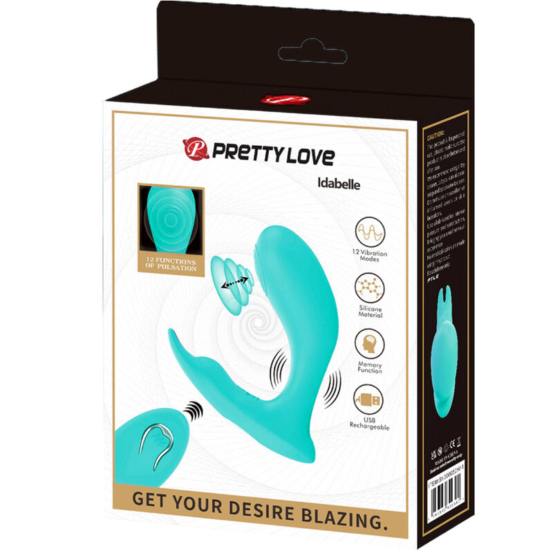 Pretty love - telecomando idabelle vibrazione e pulsazione blu-6