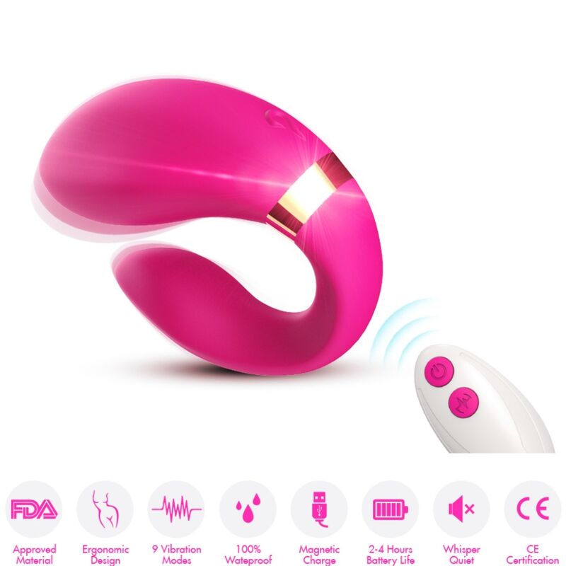 Armony - vibratore a mezzaluna per coppia telecomando fucsia