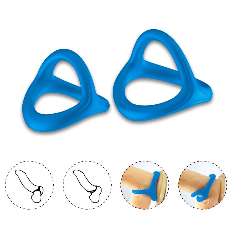 Armony - anello tresor doppio in silicone blu-2