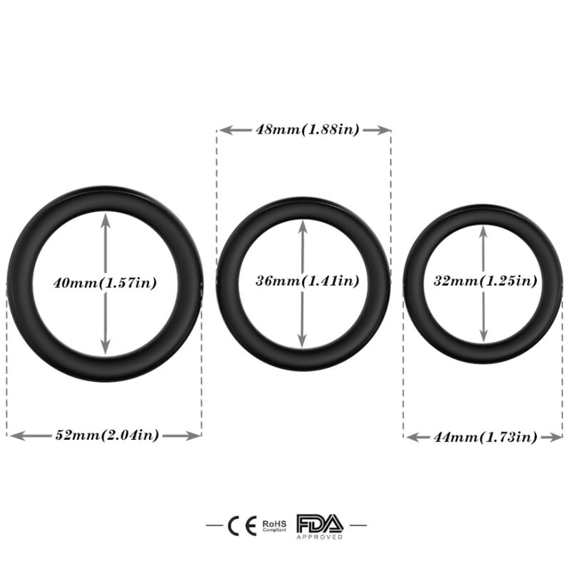 Armony - anello triplo in silicone nero-2