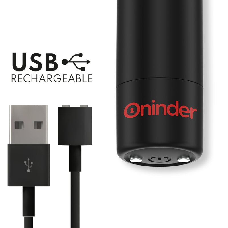 Oninder - berlin vibratore bullet nero 9 modalità 8,5 x 2 cm - app gratuita-3