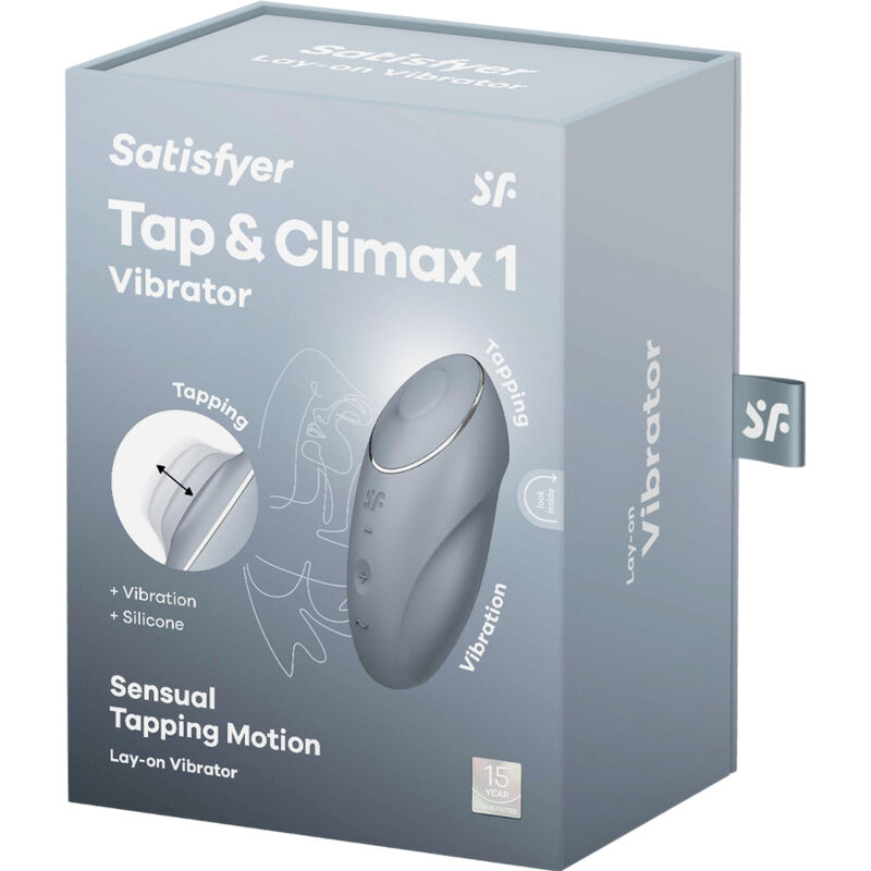 Satisfyer - tap & climax 1 vibratore lay-on grigio-5