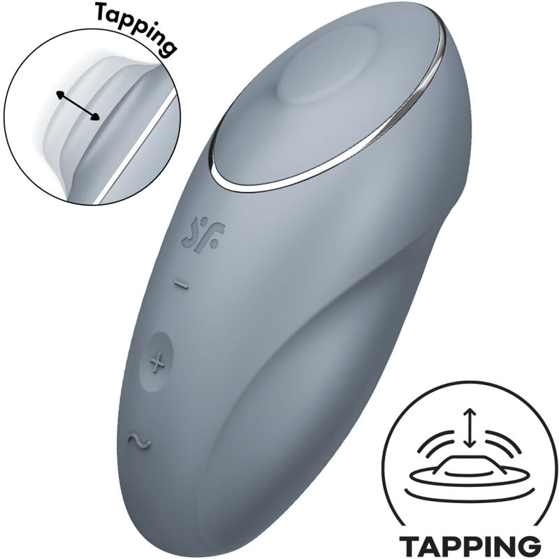 Satisfyer - tap & climax 1 vibratore lay-on grigio