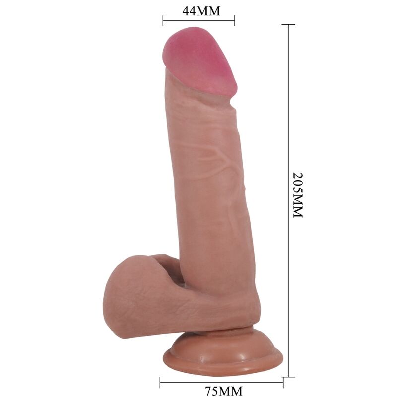 Pretty love - dildo realistico sliding skin series con ventosa scorrevole della pelle flesh 20,5 cm-3