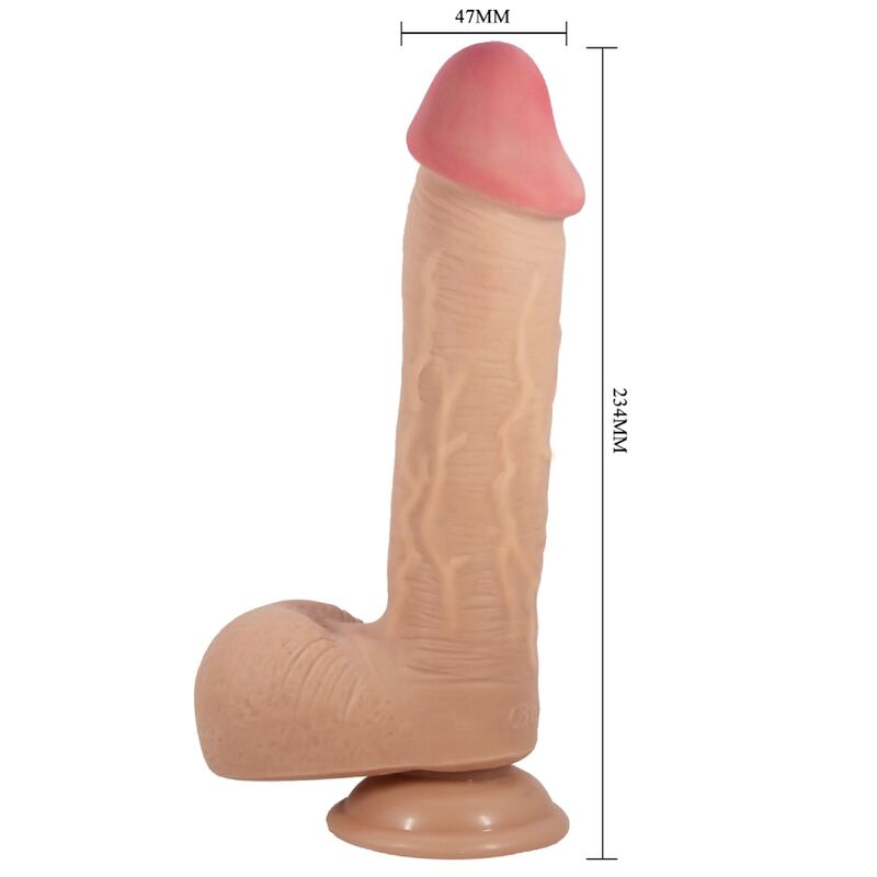 Pretty love - dildo realistico serie sliding skin con ventosa scorrevole della pelle flesh 23,4 cm-3