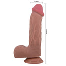 Pretty love - dildo realistico sliding skin series con ventosa scorrevole della pelle marrone 23,4 cm-3