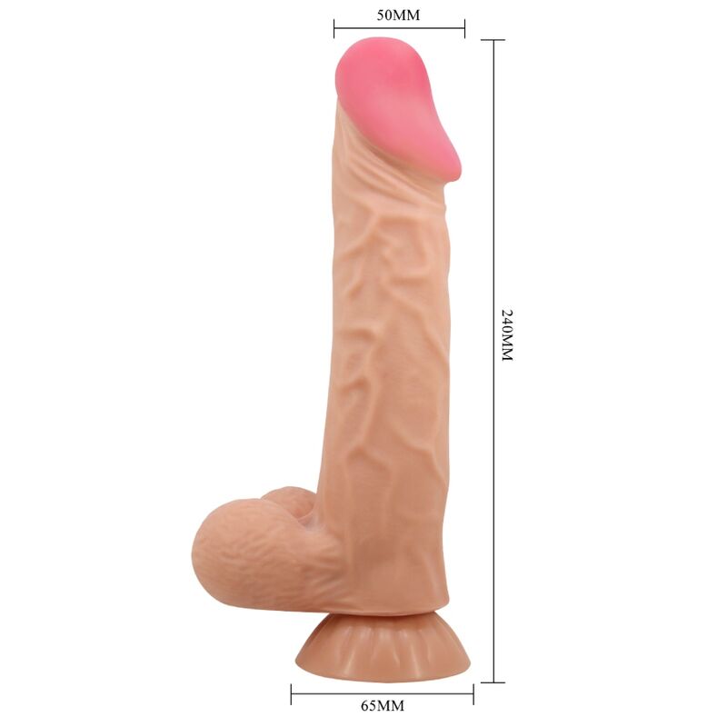 Pretty love - dildo realistico sliding skin series con ventosa scorrevole della pelle controllo remoto flesh 24 cm-3