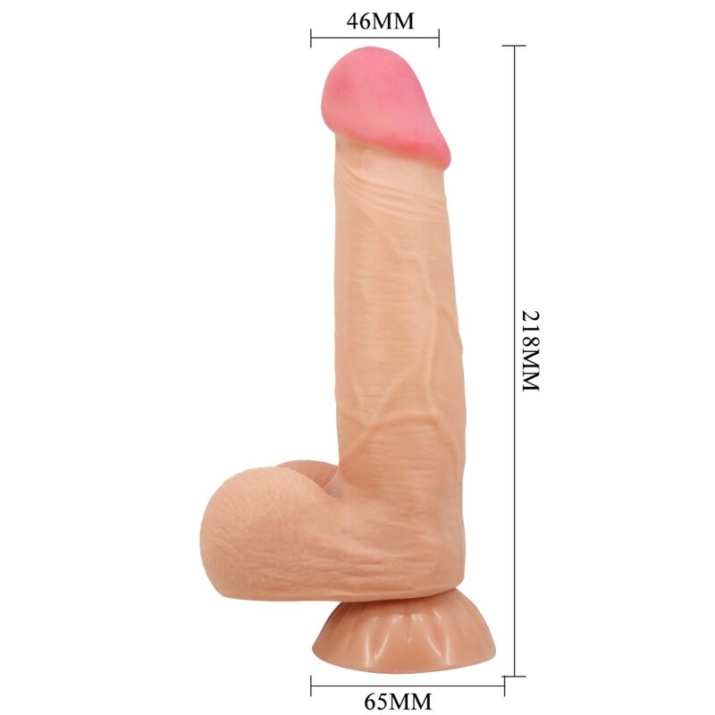 Pretty love - dildo realistico sliding skin series con ventosa scorrevole della pelle controllo remoto flesh 21,8 cm-3