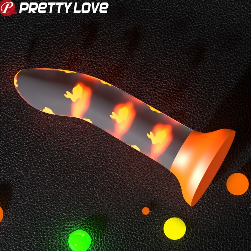 Pretty love - dildo magico nightfall senza vibrazioni arancio luminoso-2