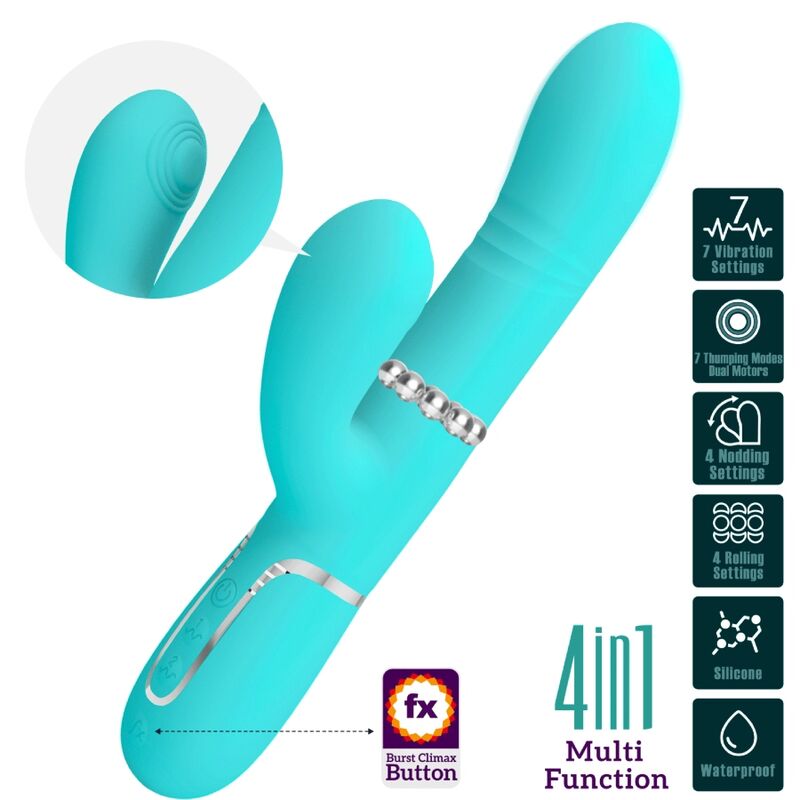 Pretty love - vibratore multifunzione g-spot verde acqua-2