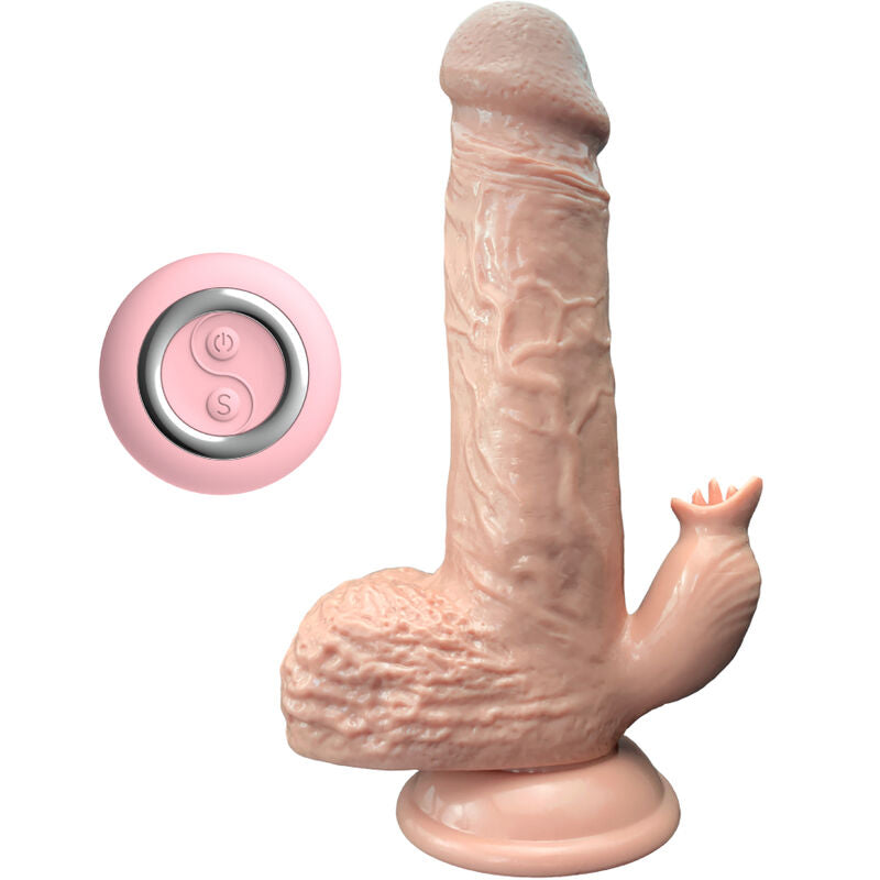 Armony - vibratore realistico e dildo spinta con stimolatore della lingua 19 cm