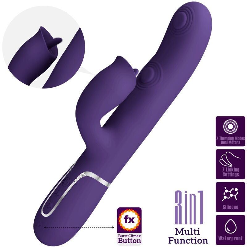 Pretty love - vibratore coniglio con viola da leccare-2