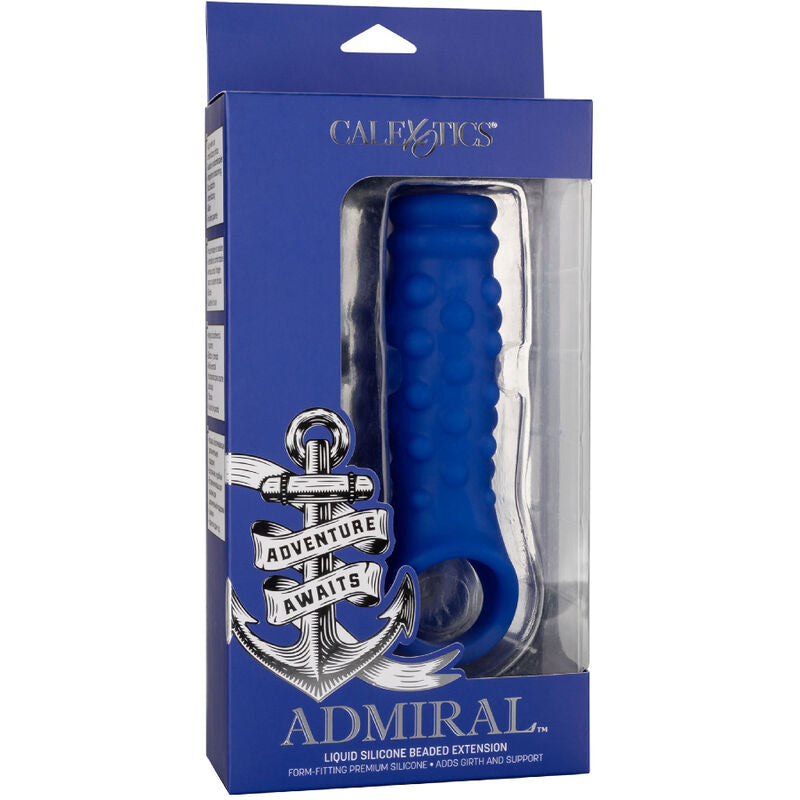 Admiral - copertura per pene con perline in silicone liquido blu-5
