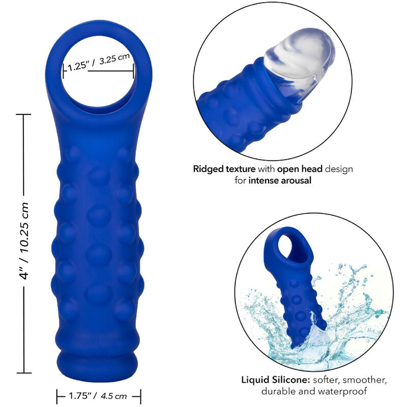 Admiral - copertura per pene con perline in silicone liquido blu-3