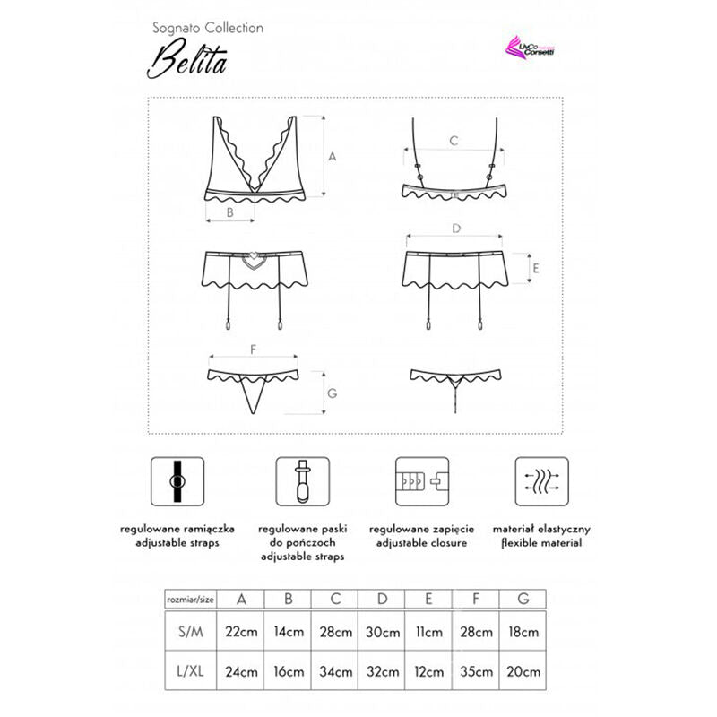 Livco corsetti fashion - belita lc 90231 reggiseno + slip + reggiseno nero s/m-8