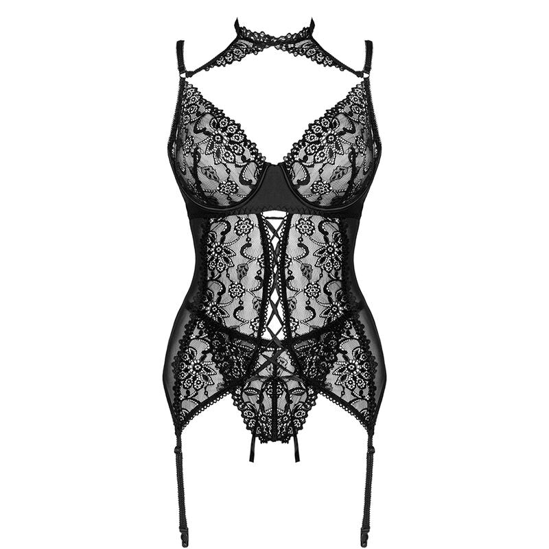 Livco corsetti fashion - collezione giellandra for the senses corsetto + panty nero-2