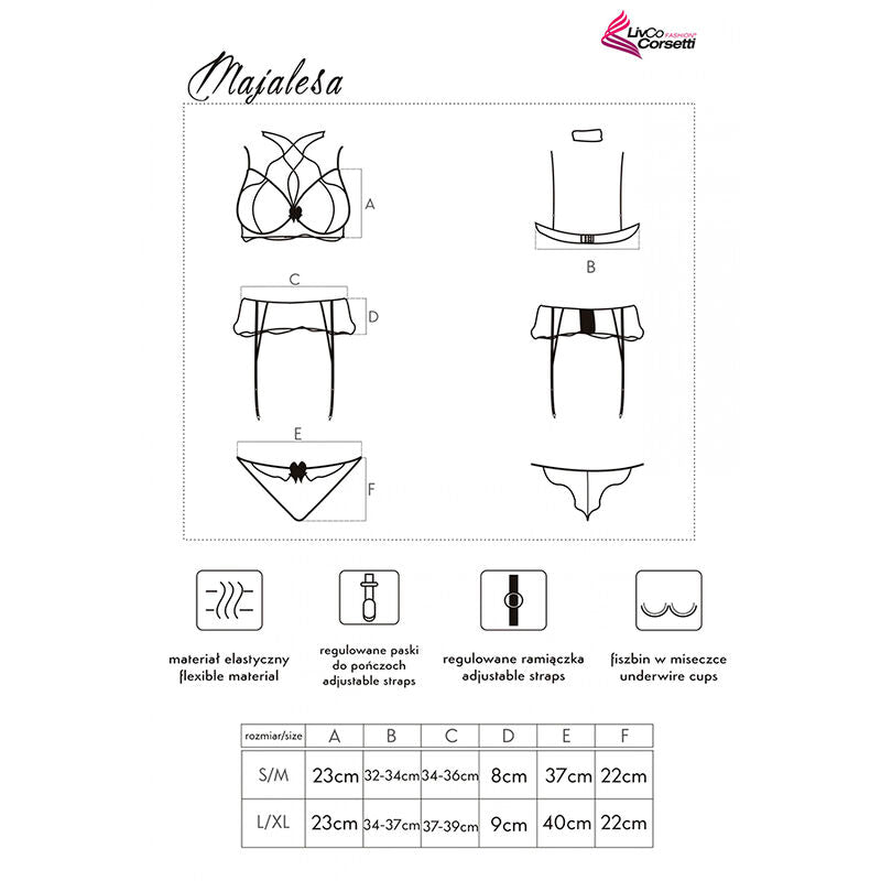 Livco corsetti fashion - majalesa lc 90526 reggiseno + reggiseno + slip nero-4
