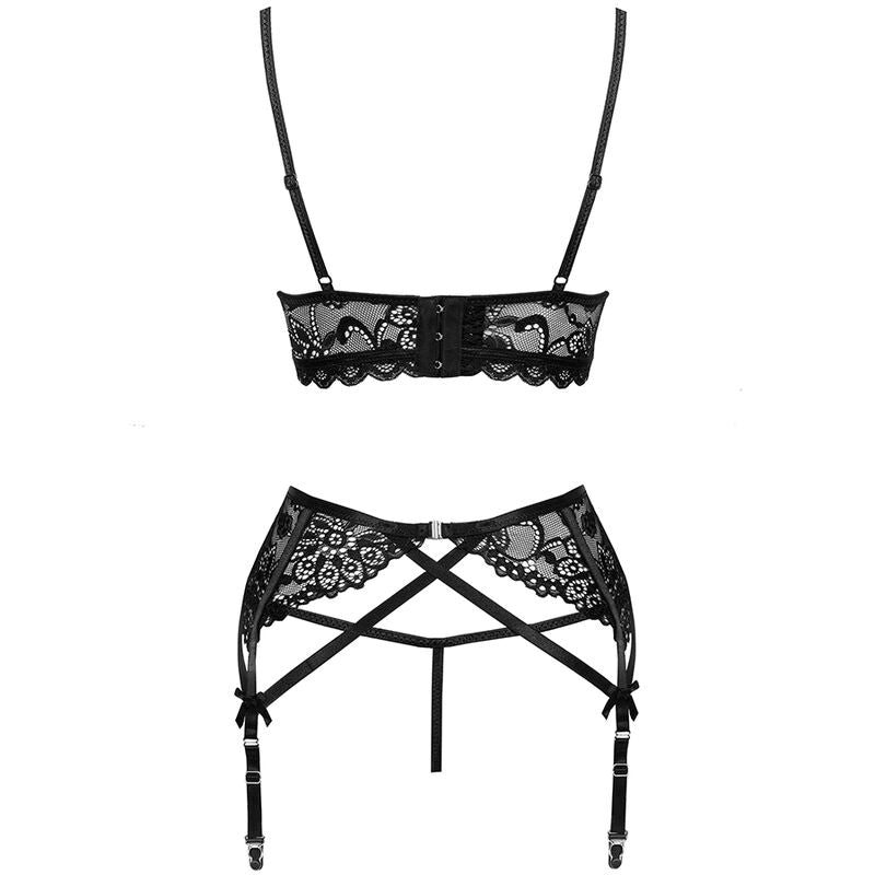 Livco corsetti fashion - moridam lc 90552 reggiseno + reggiseno + slip negro-6