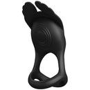 Pretty love - anello per pene vibrante 7 vibrazioni in silicone nero