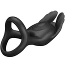 Pretty love - anello per pene vibrante 7 vibrazioni in silicone nero-4