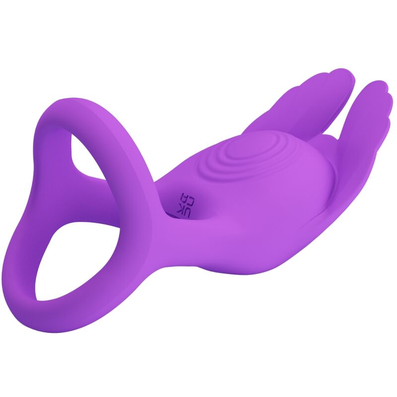 Pretty love - anello per pene vibrante 7 vibrazioni in silicone viola-2