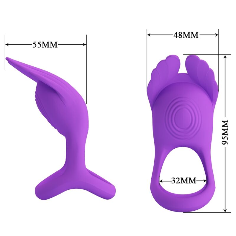 Pretty love - anello per pene vibrante 7 vibrazioni in silicone viola-6