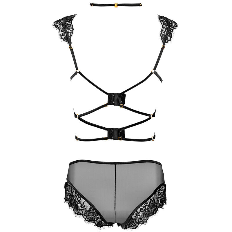 Livco corsetti fashion - palmenom lc 90614 reggiseno + slip nero l/xl-3