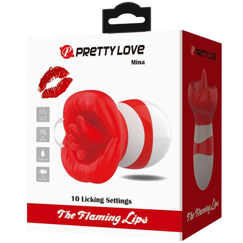 Pretty love - mina stimolatore della lingua rosso chiaro-7