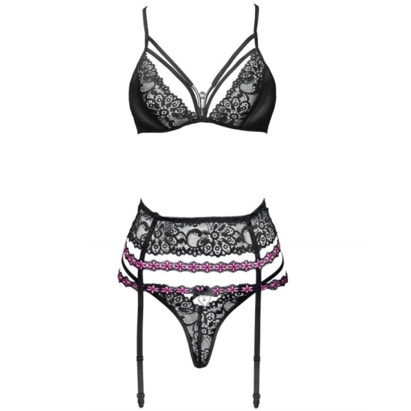 Livco corsetti fashion - snehana lc 90443 reggiseno + reggiseno + slip nero l/xl-2