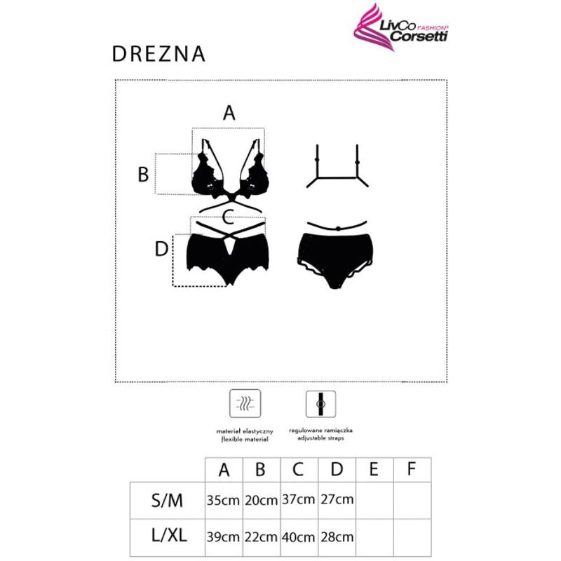 Livco corsetti fashion - drezna lc 90733 reggiseno + slip nero-4