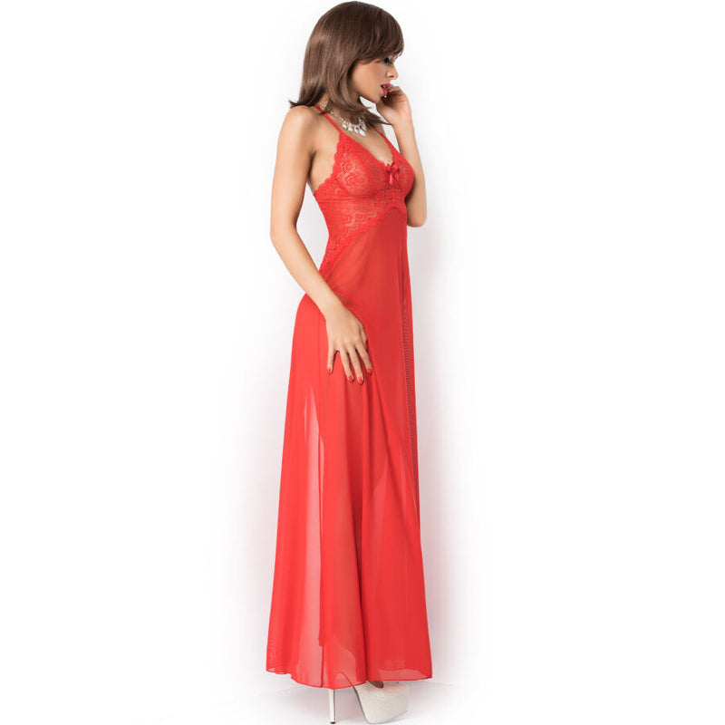 Chilirose - cr 3883 babydoll lunga rossa l/xl-2