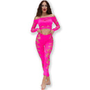 Chilirose - cr 4632 top e pantalone fucsia s/l