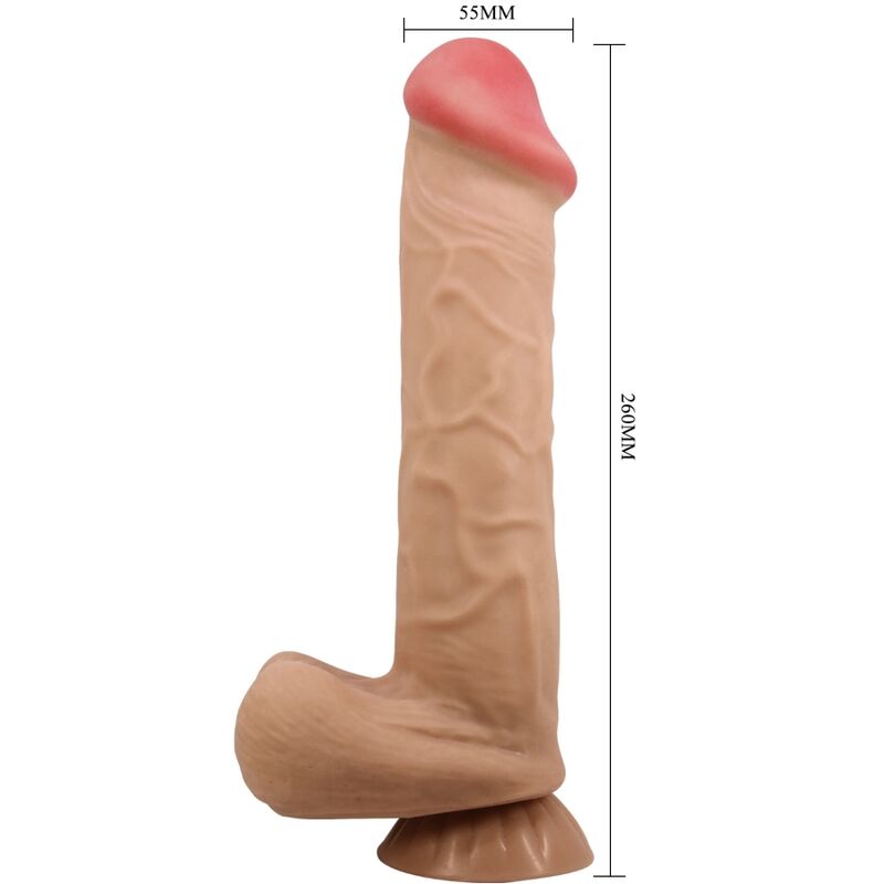 Pretty love - dildo realistico sliding skin series con ventosa scorrevole della pelle flesh 26 cm-5