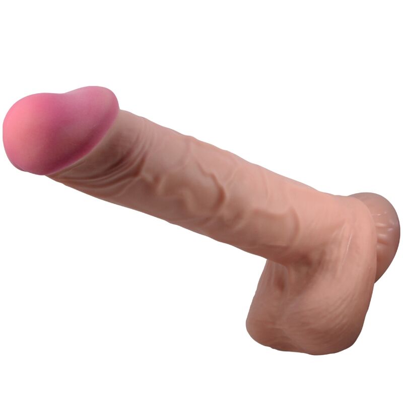 Pretty love - dildo realistico sliding skin series con ventosa scorrevole della pelle marrone 26 cm