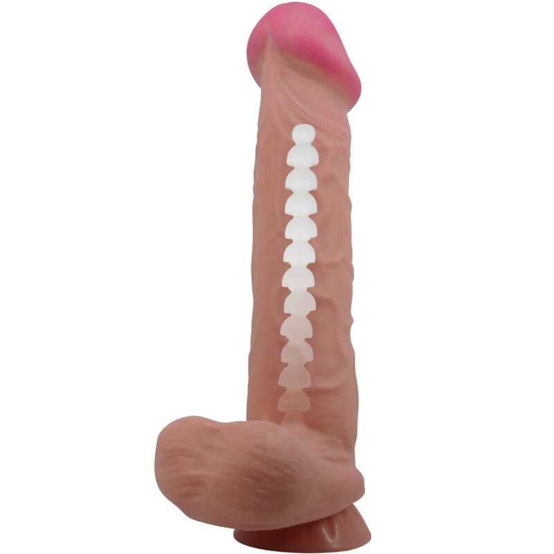 Pretty love - dildo realistico sliding skin series con ventosa scorrevole della pelle marrone 26 cm-4