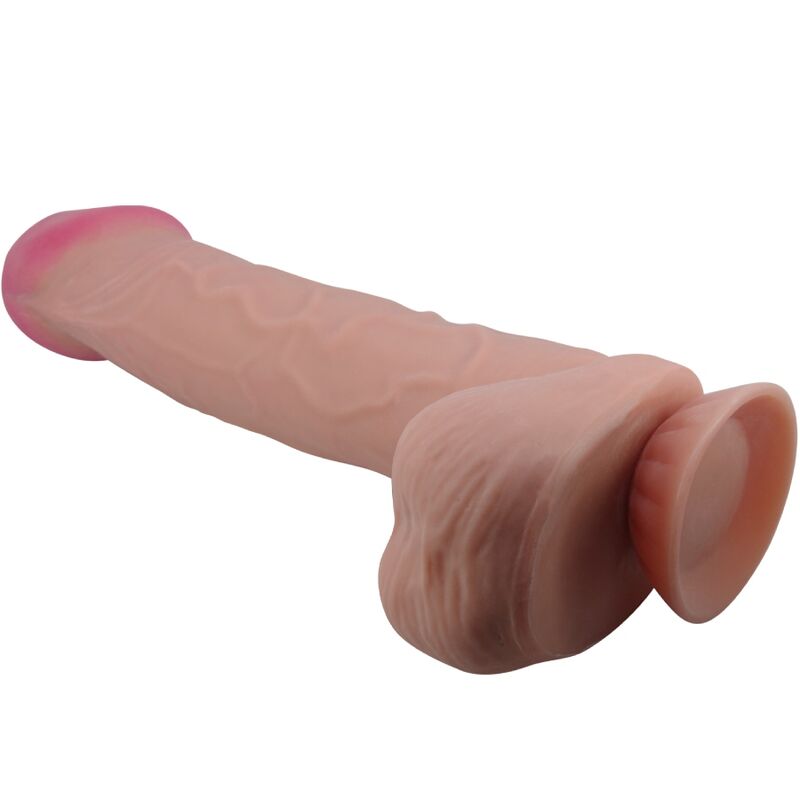 Pretty love - dildo realistico sliding skin series con ventosa scorrevole della pelle marrone 26 cm-1