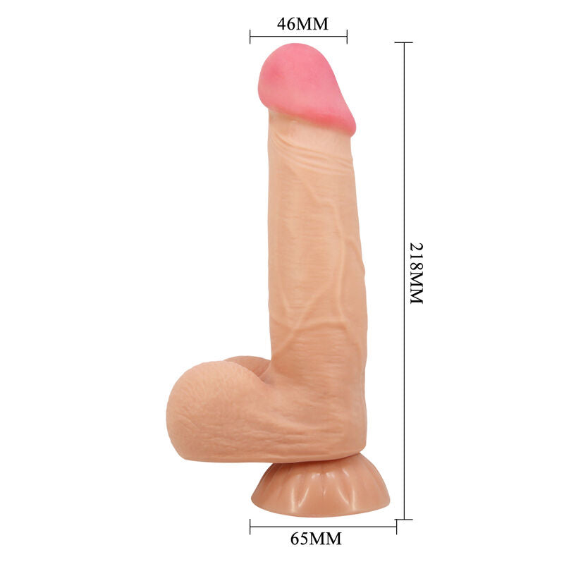 Pretty love - dildo realistico sliding skin series con ventosa scorrevole della pelle 21,8 cm-2