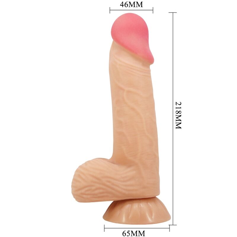 Pretty love - dildo realistico sliding skin series con ventosa scorrevole della pelle 20,6 cm-5