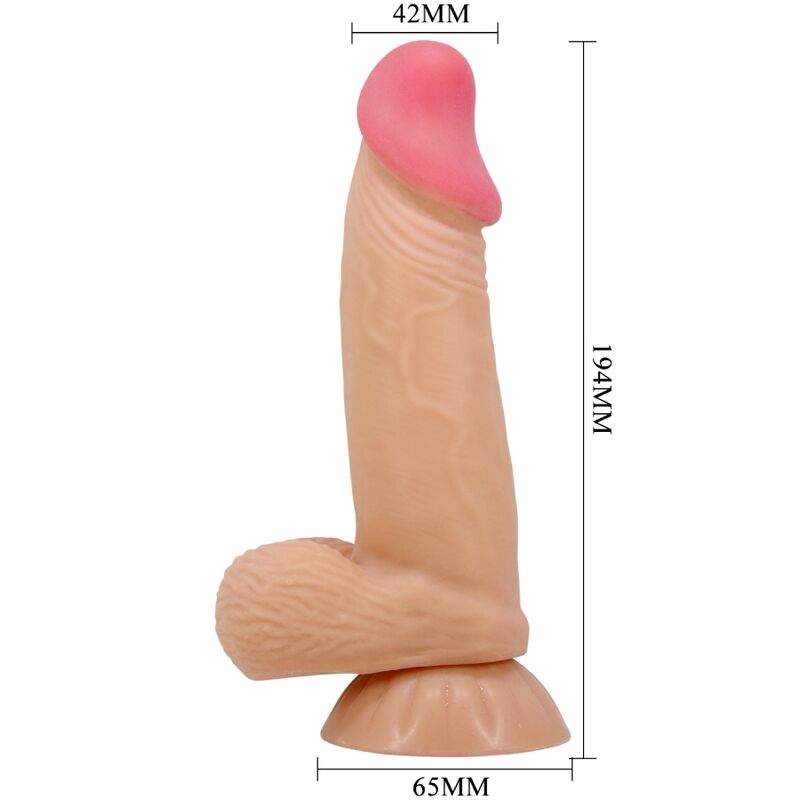 Pretty love - dildo realistico sliding skin series con ventosa scorrevole della pelle 19,4 cm-5